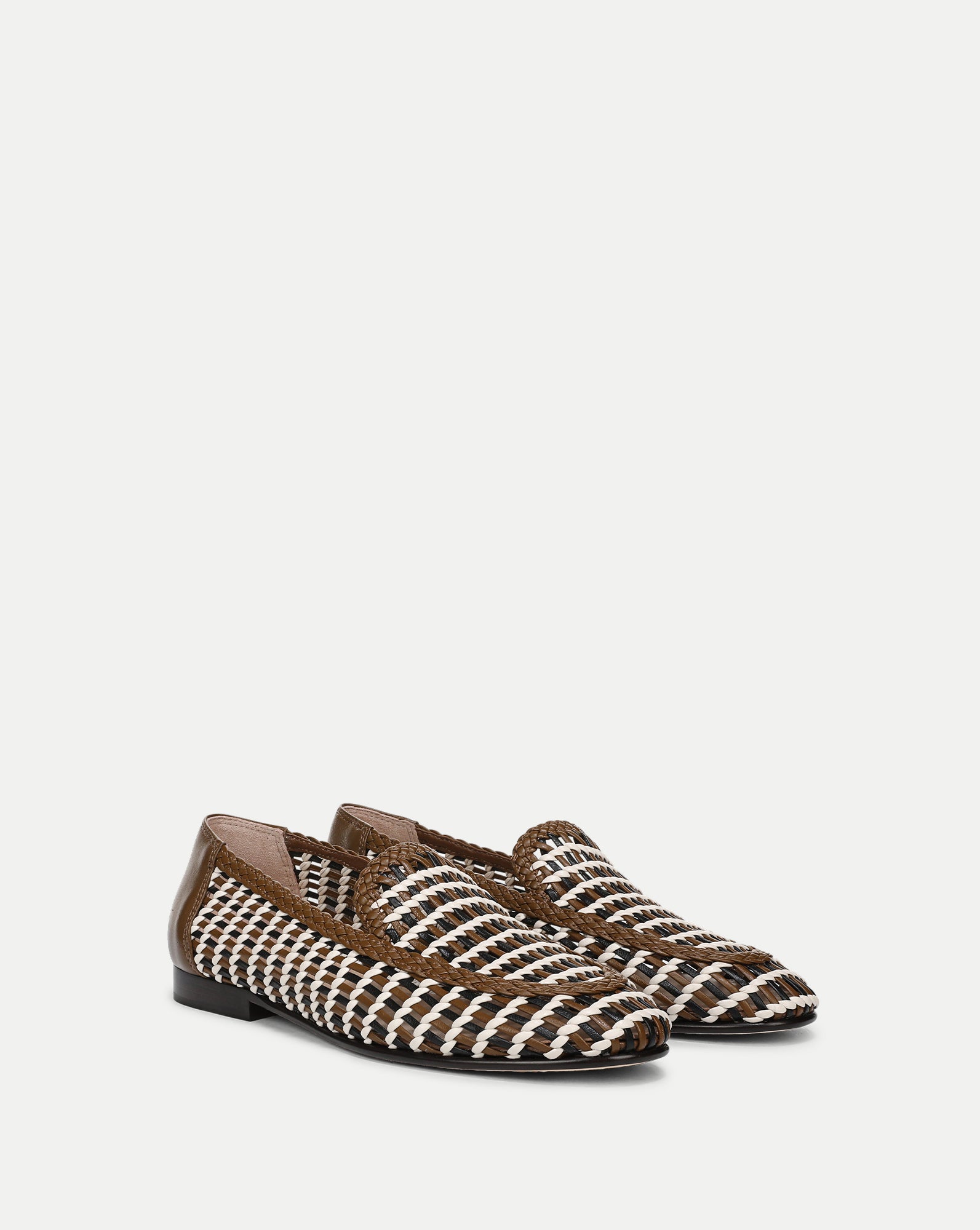 Prilla Woven Leather Loafer in Brown Multi | Veronica Beard