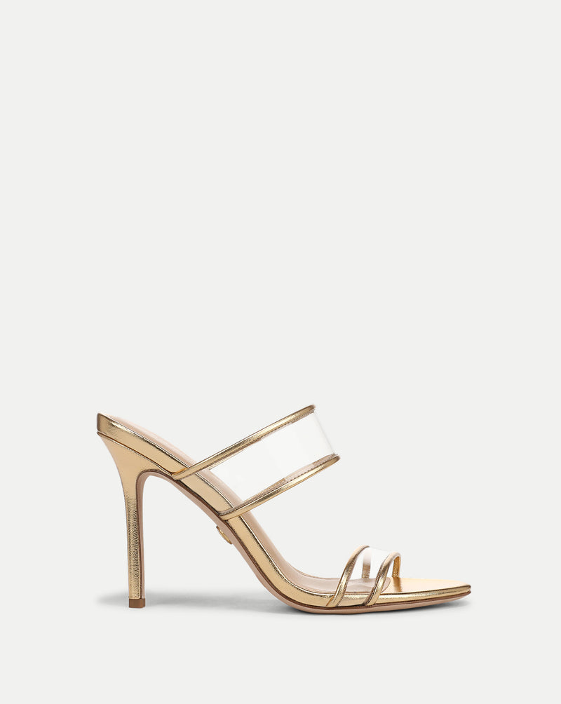 Veronica Beard Asha Stiletto Sandal - Clear/Pale Gold