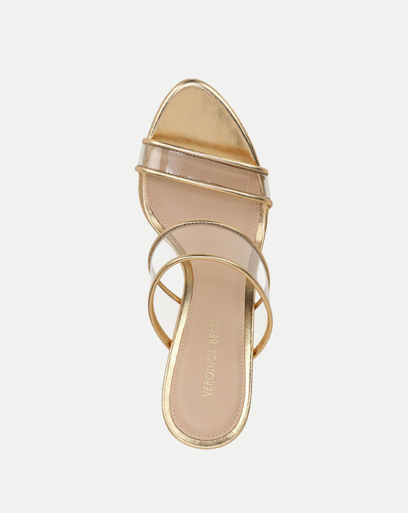 Veronica Beard Asha Stiletto Sandal - Clear/Pale Gold