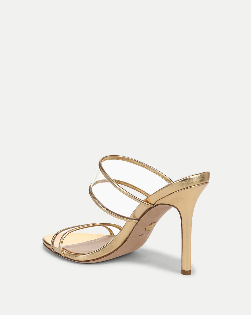 Veronica Beard Asha Stiletto Sandal - Clear/Pale Gold