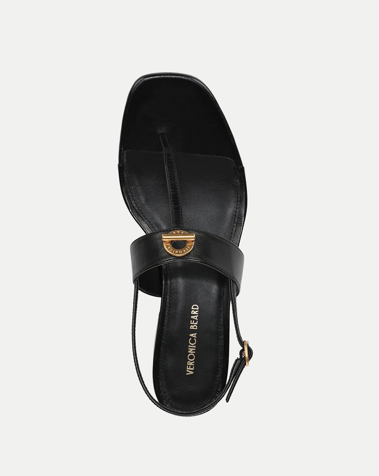 Andie Toggle Block-Heel Sandal in Black | Veronica Beard