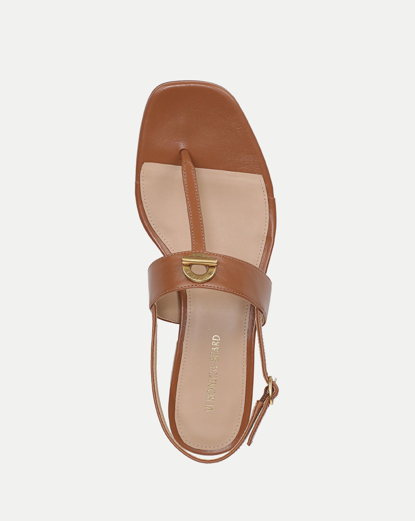 Andie Toggle Block-Heel Sandal in Tan Leather Hazelwood | Veronica