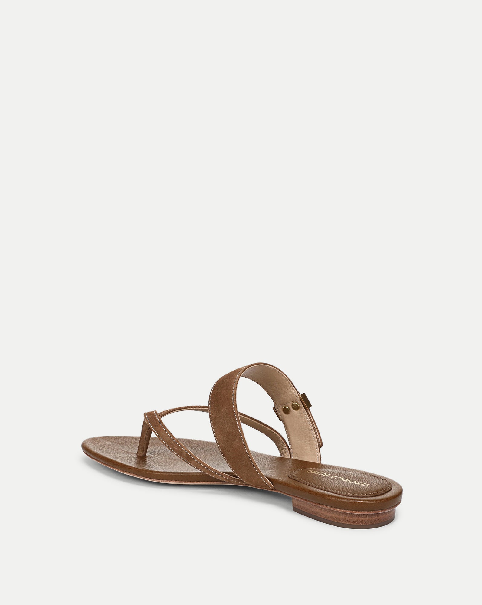 Salva Dash Flat Sandal in Light Brown Chestnut | Veronica Beard