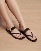 Veronica Beard Salva Dash Flat Sandal - Espresso