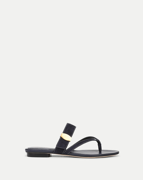 Salva Dash Flat Sandal in Navy | Veronica Beard