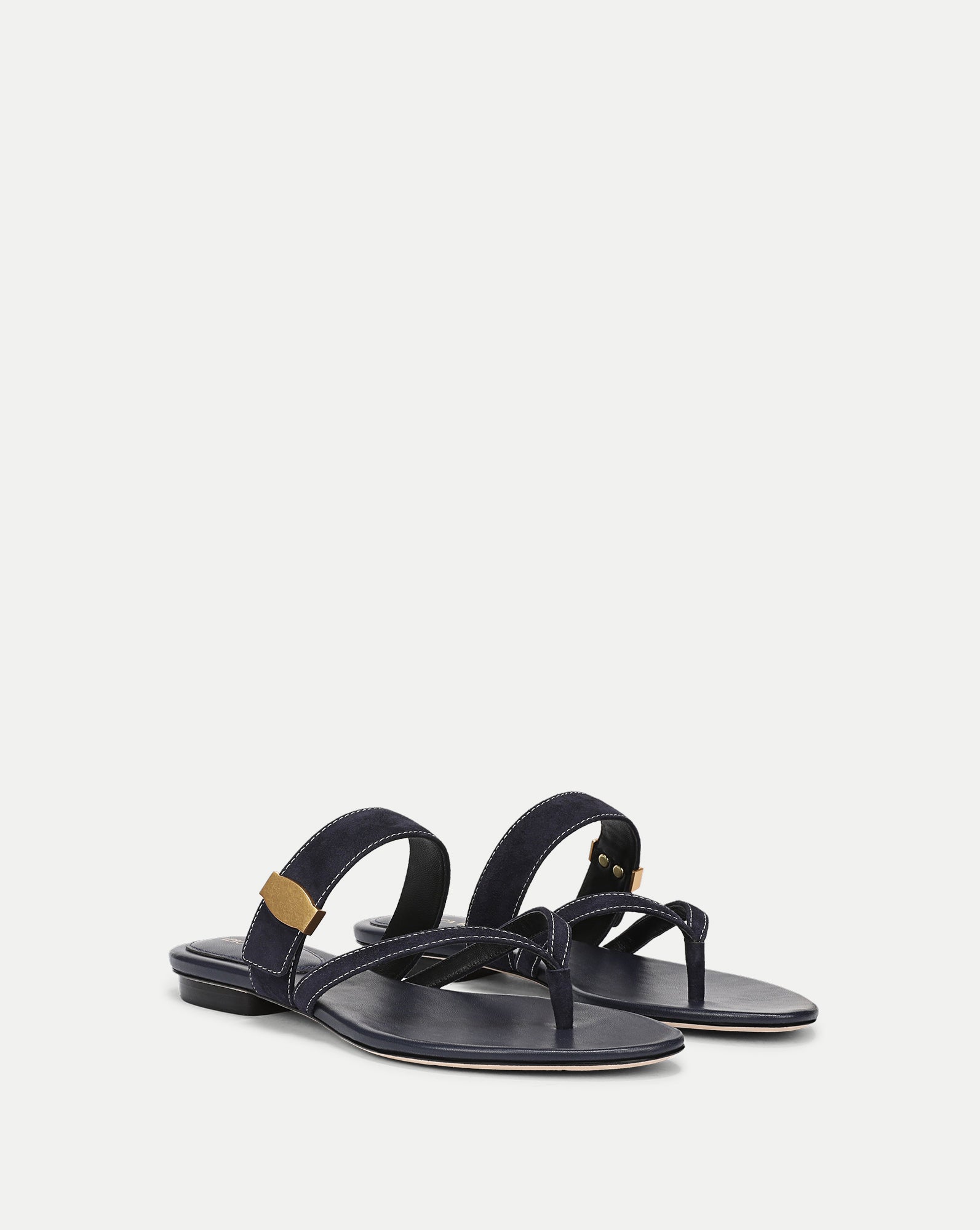 Salva Dash Flat Sandal in Navy | Veronica Beard