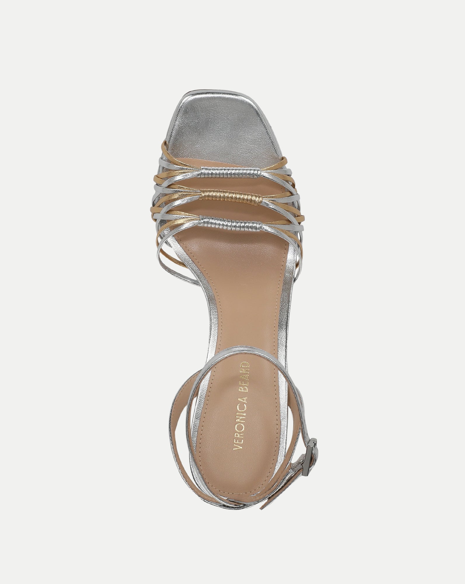 Beverlee Platform Sandal in Silver/Pale Gold | Veronica Beard