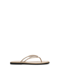 Veronica Beard Beige flat thong sandals with clear PVC straps.
