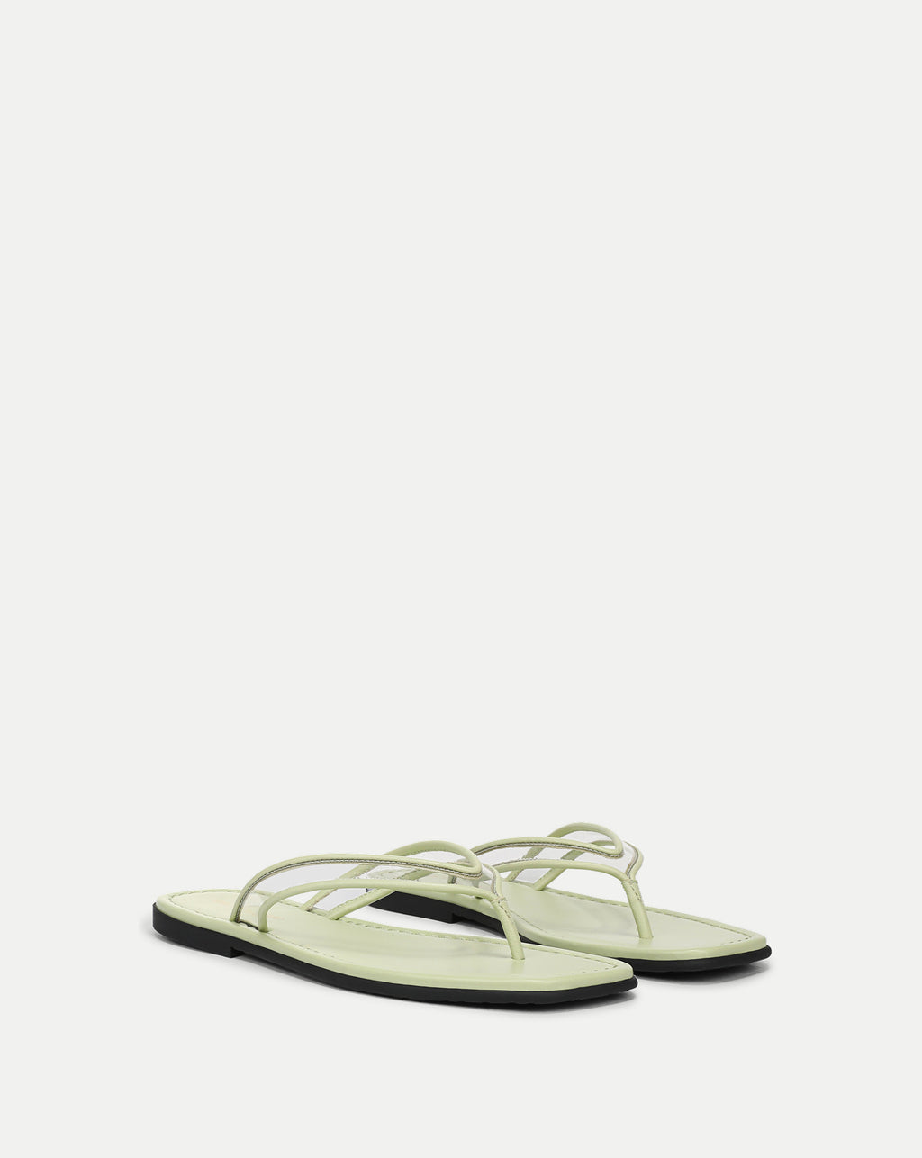 Veronica Beard Clea Jelly Flip-Flop Sandal - Clear/Light Pistachio