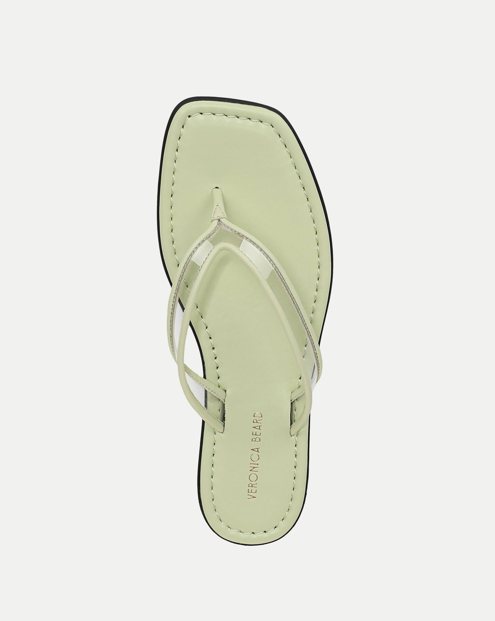 Clea Jelly Flip-Flop Sandal in Clear & Light Green Pistachio