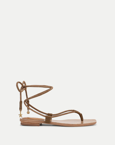 Veronica Beard Rosetta Wrap Sandal - Chestnut