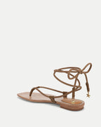 Veronica Beard Rosetta Wrap Sandal - Chestnut