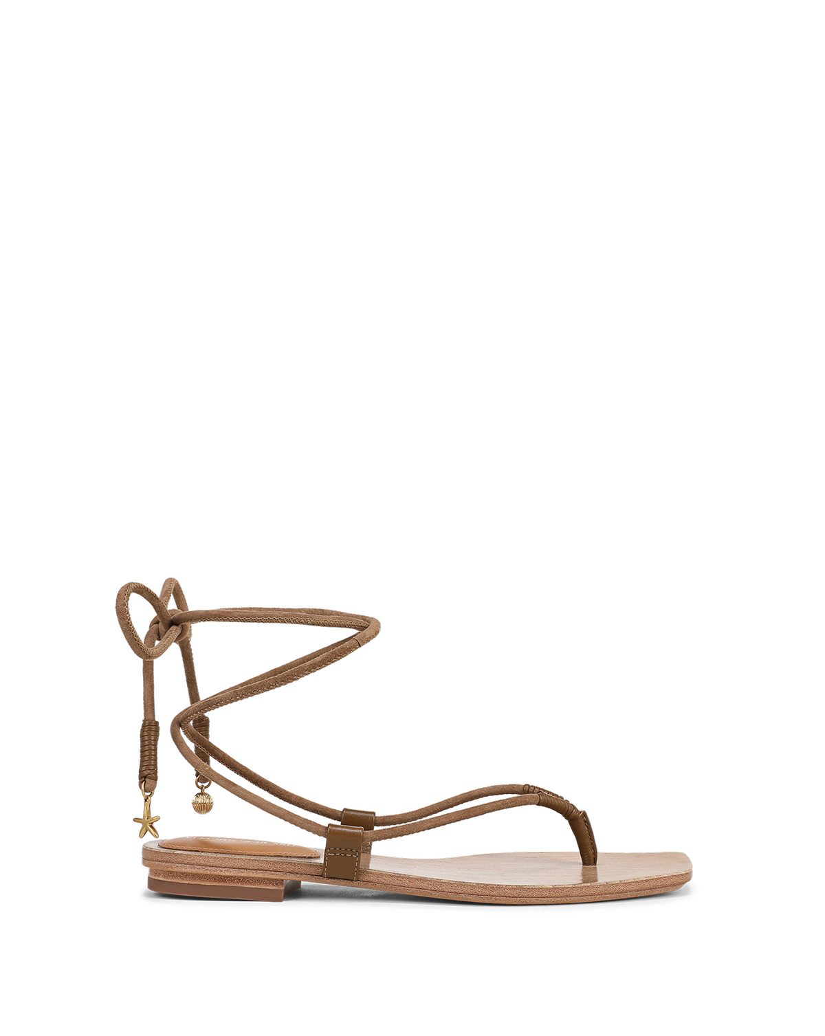 Rosetta Wrap Sandal in Brown Chestnut | Veronica Beard