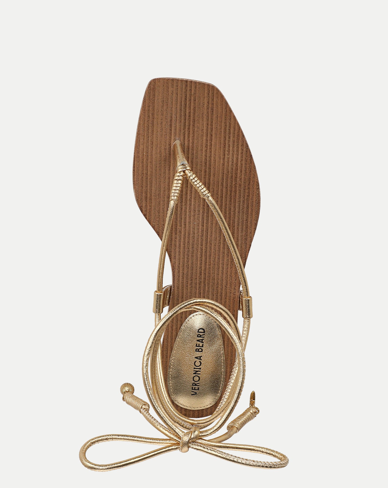 Rosetta Wrap Sandal in Pale Gold | Veronica Beard