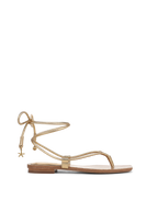Veronica Beard Rosetta Wrap Sandal - Pale Gold