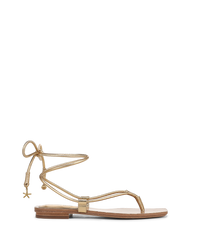 Veronica Beard Rosetta Wrap Sandal - Pale Gold