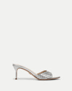 Veronica Beard Tia Raffia Sandal - Silver