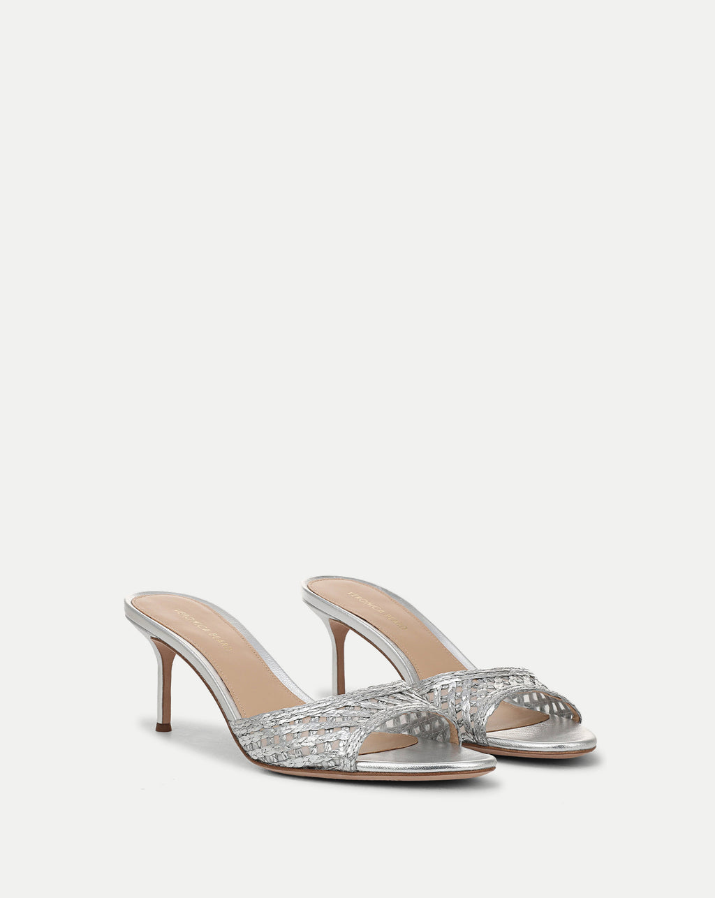 Veronica Beard Tia Raffia Sandal - Silver
