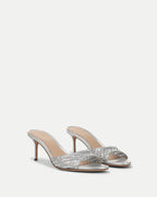 Veronica Beard Tia Raffia Sandal - Silver