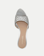 Veronica Beard Tia Raffia Sandal - Silver