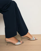 Veronica Beard Tia Raffia Sandal - Silver
