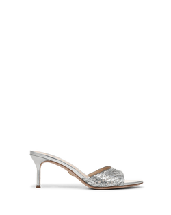 Veronica Beard Tia Raffia Sandal - Silver