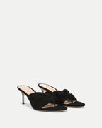 Veronica Beard Tullia Suede Mid-Heel Sandal - Black