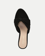Veronica Beard Tullia Suede Mid-Heel Sandal - Black