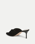 Veronica Beard Tullia Suede Mid-Heel Sandal - Black
