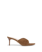 Veronica Beard Tullia Suede Mid-Heel Sandal - Chestnut