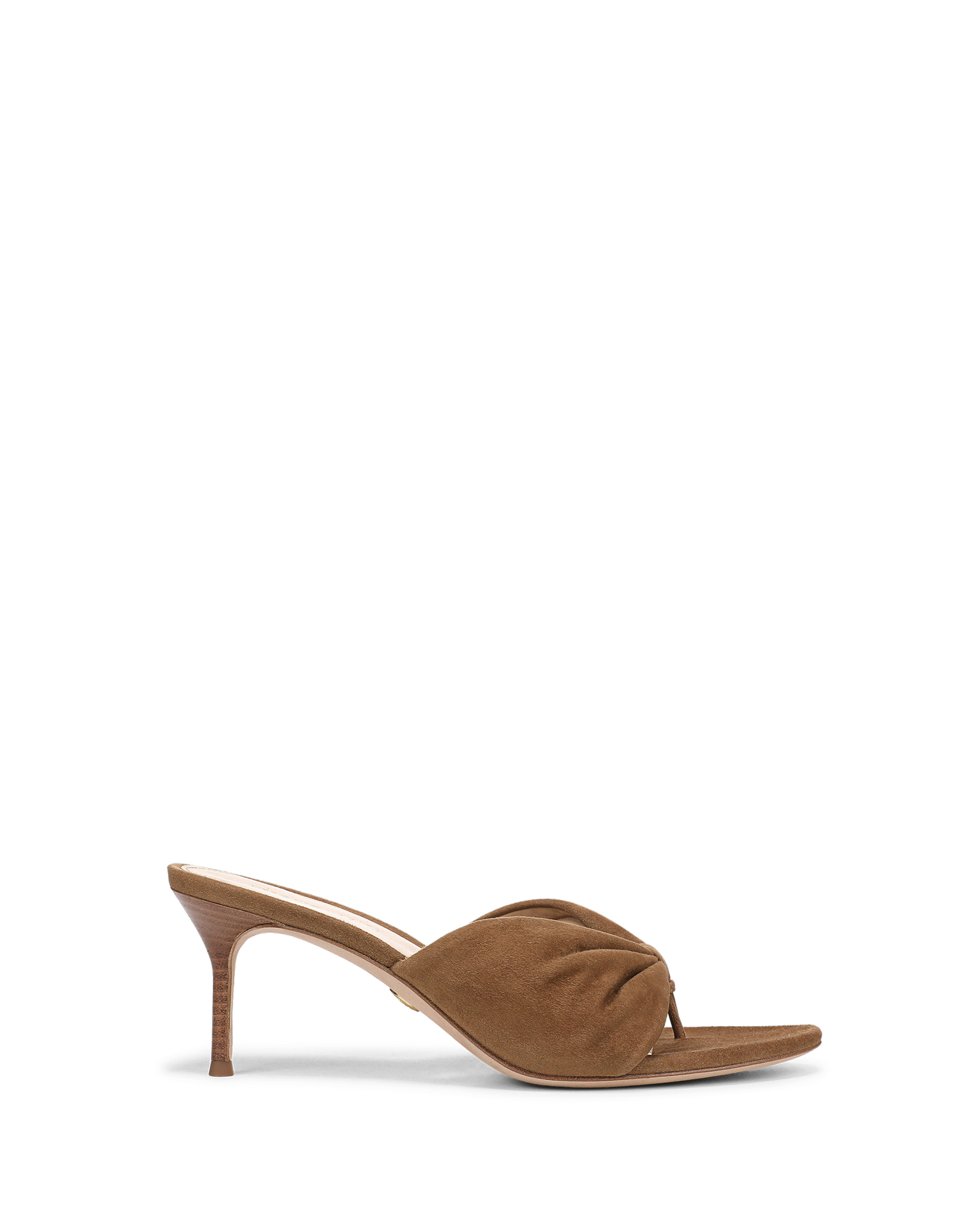 Veronica Beard Tullia Suede Mid-Heel Sandal - Chestnut
