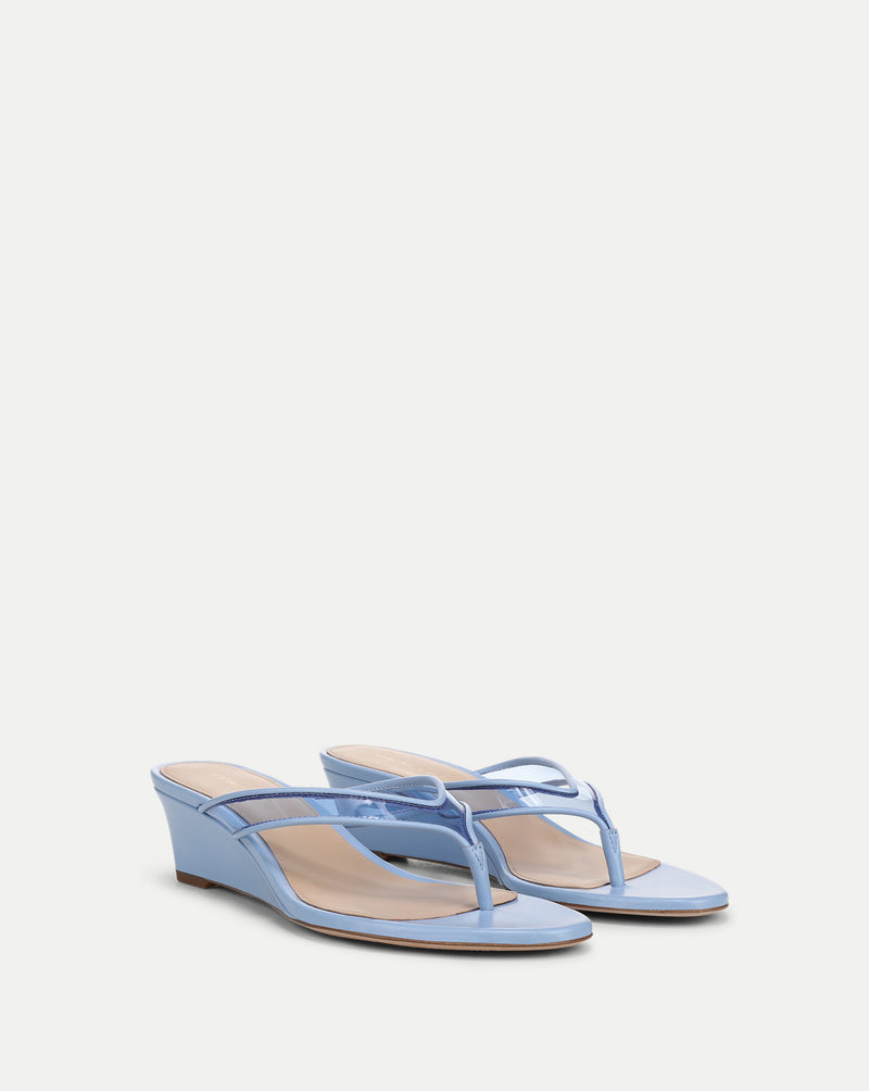 Veronica Beard Clea Jelly Wedge Sandal - Blue Jay
