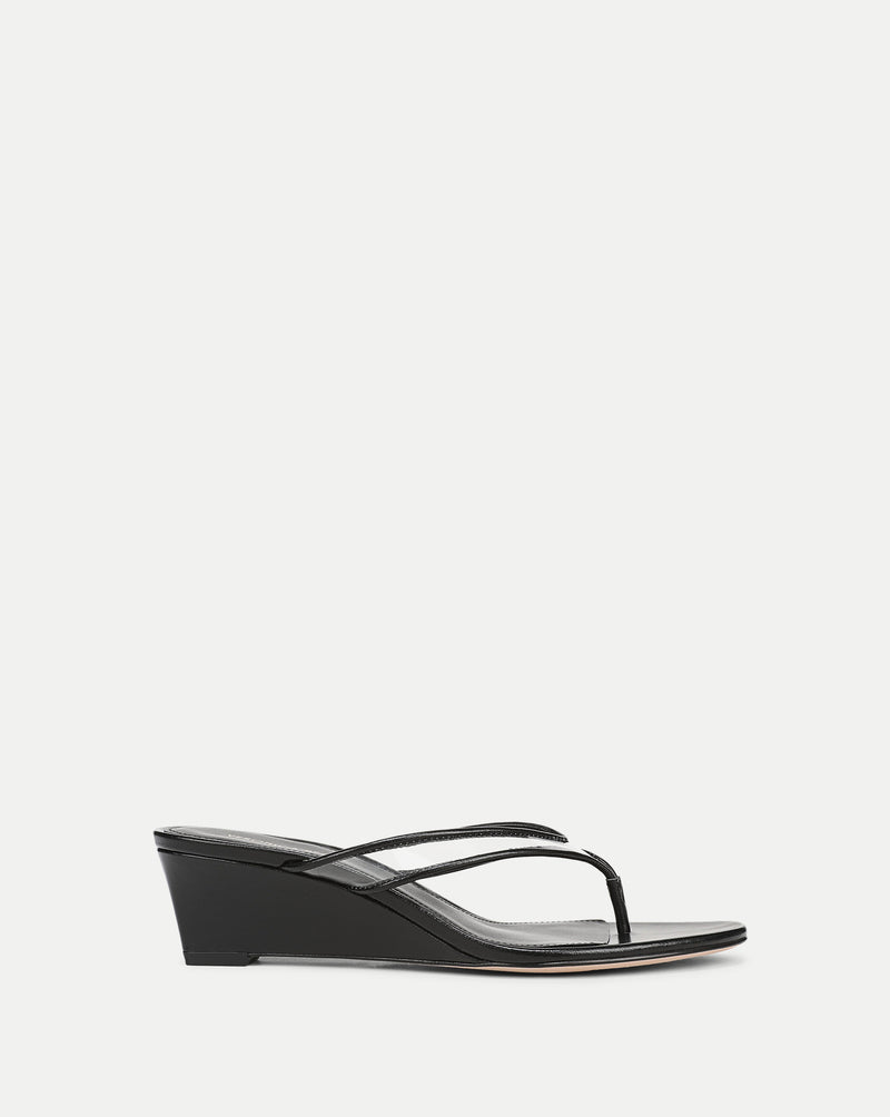 Veronica Beard Clea Jelly Wedge Sandal - Clear/Black