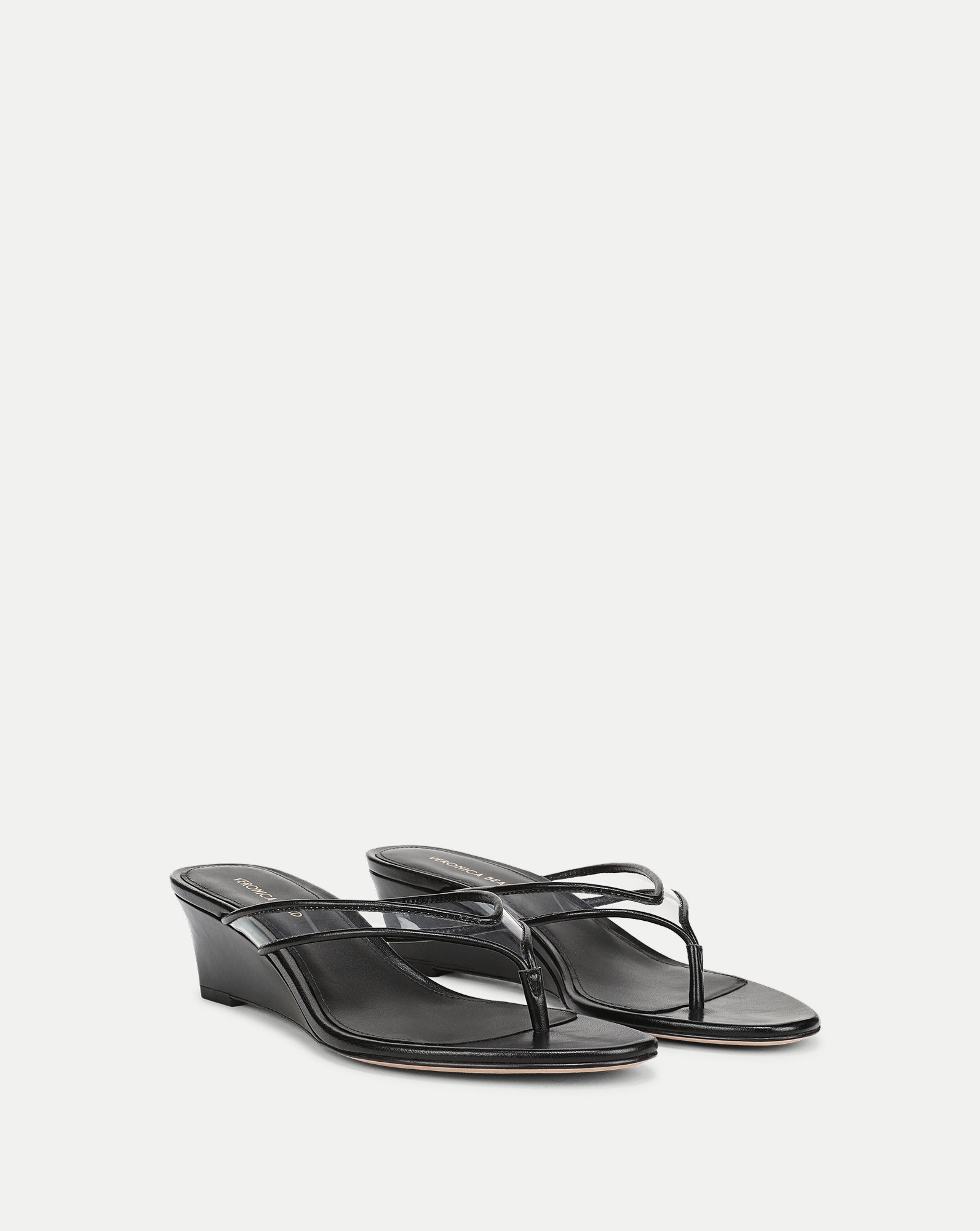Clea Jelly Wedge Sandal in Clear/Black | Veronica Beard