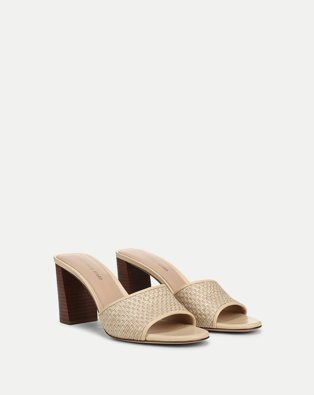 Veronica Beard Galessa Raffia Mid-Heel Sandal - Natural