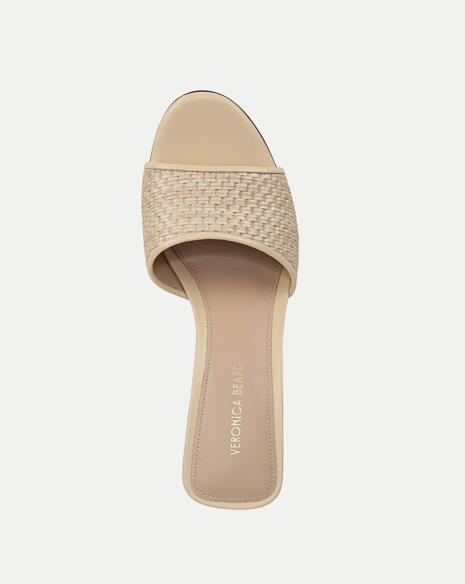 Veronica Beard Galessa Raffia Mid-Heel Sandal - Natural