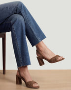 Veronica Beard Tullia Suede Sandal - Chestnut