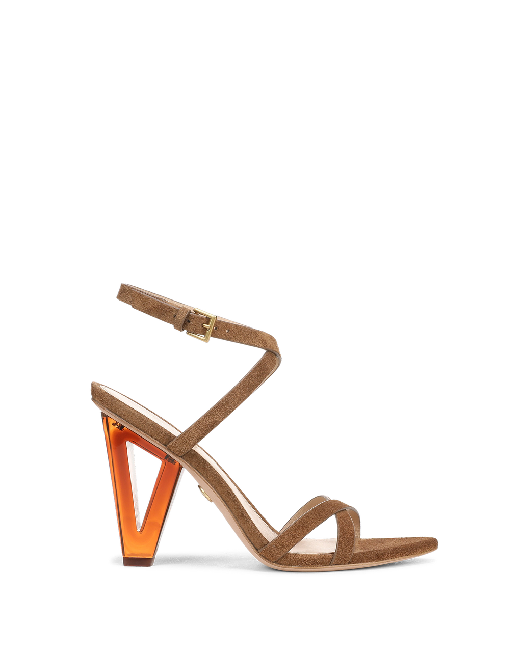 Veronica Beard Lanaya Suede Ankle-Wrap Sandal - Chestnut