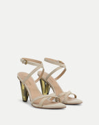 Veronica Beard Lanaya Suede Ankle-Wrap Sandal - Stone Khaki