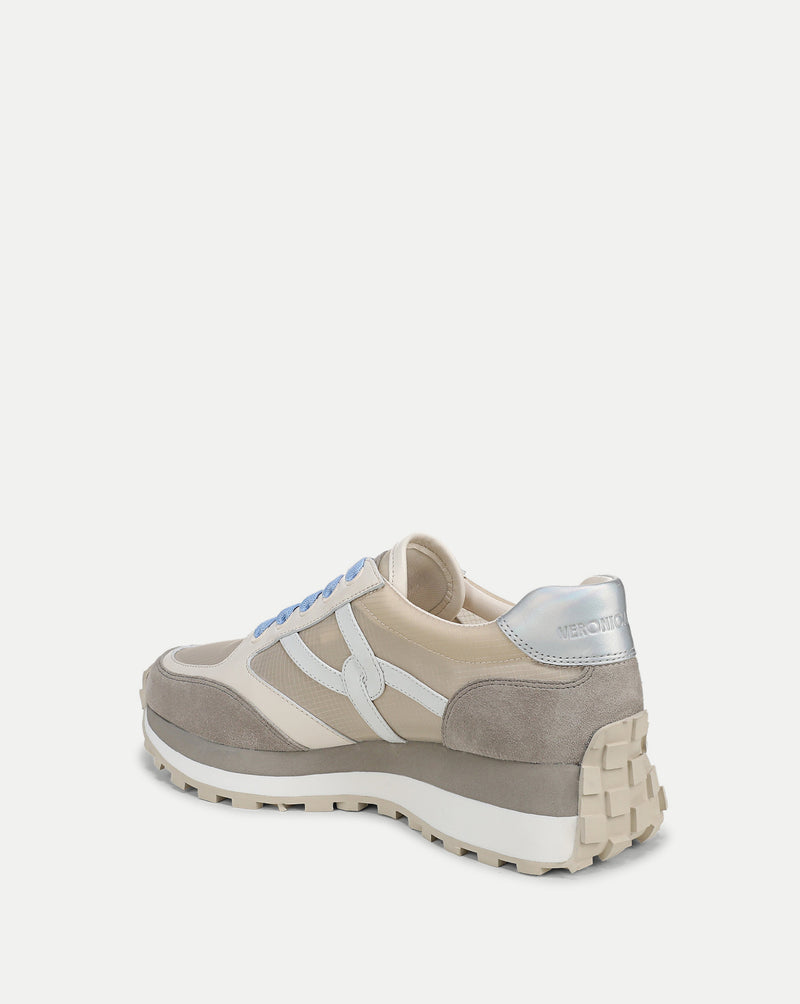 Veronica Beard Valentina Ripstop Sneaker - Sand/Silver