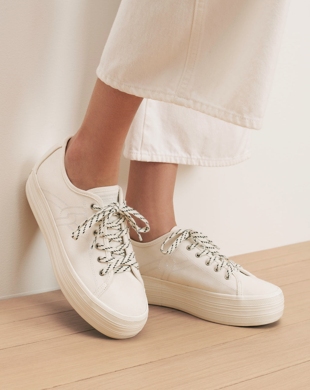 Veronica Beard Truett Platform Sneaker - Coconut