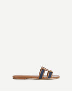 Veronica Beard Via Slide Sandal - Honey/Navy