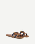 Veronica Beard Via Slide Sandal - Honey/Navy
