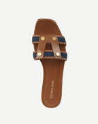 Veronica Beard Via Slide Sandal - Honey/Navy