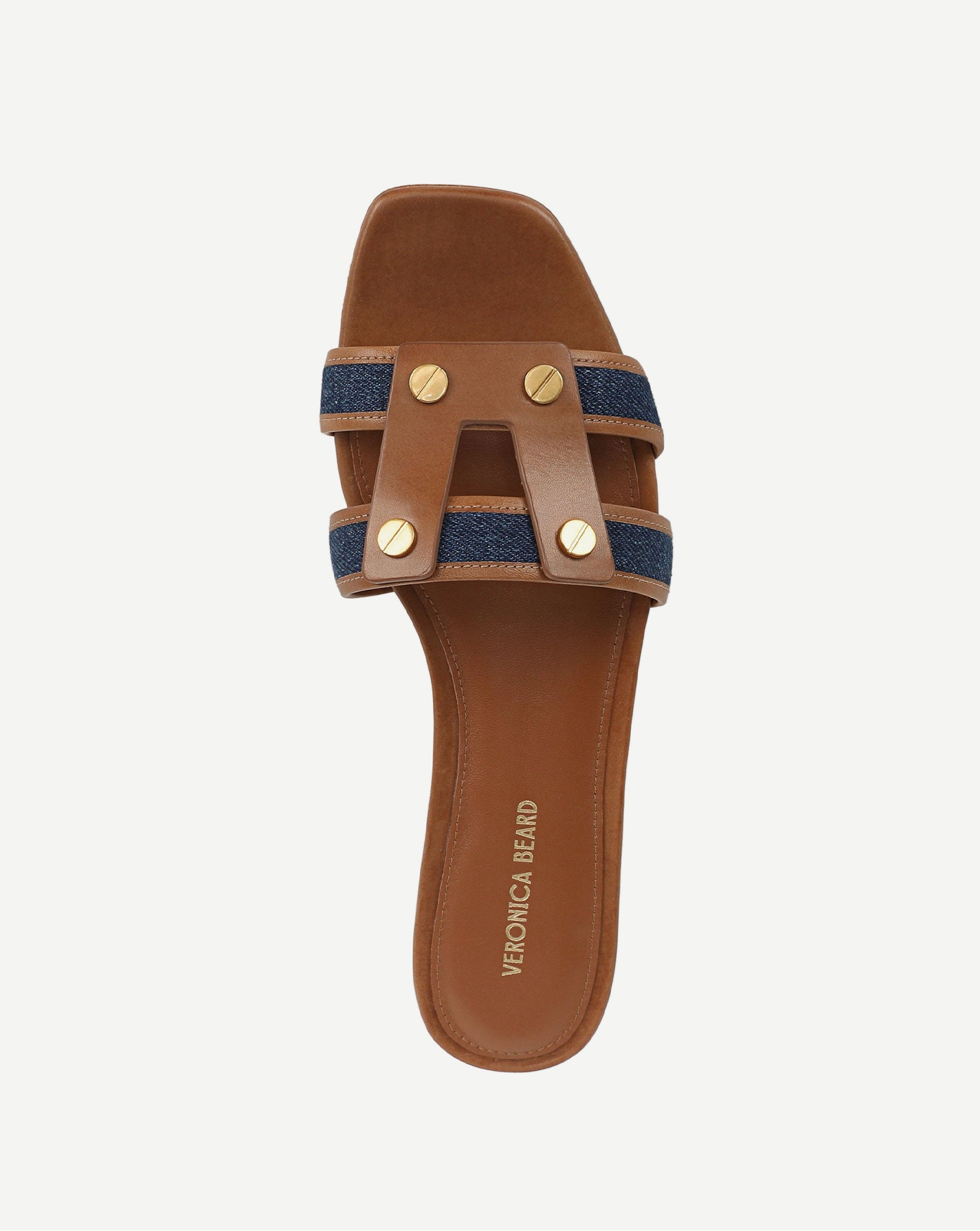 Veronica Beard Via Slide Sandal - Honey/Navy