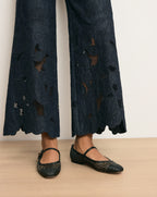 Veronica Beard Ellie Raffia Flat - Black