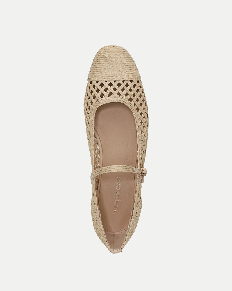 Veronica Beard Ellie Raffia Flat - Natural