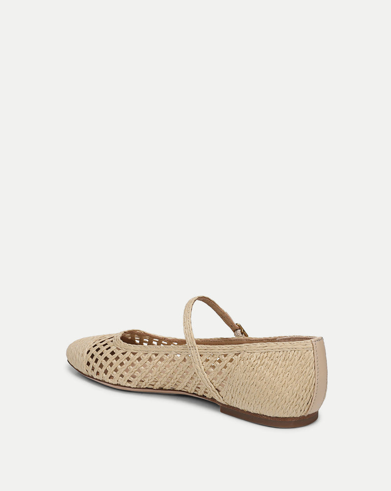 Veronica Beard Ellie Raffia Flat - Natural