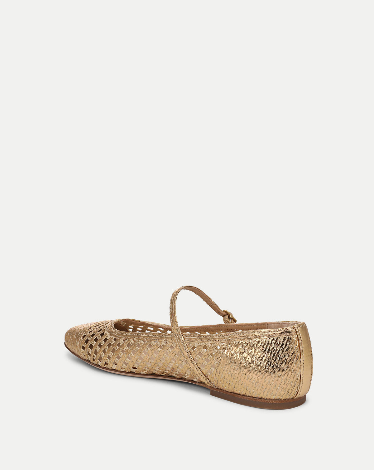 Ellie Woven Raffia Flat in Pale Gold | Veronica Beard