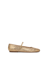 Veronica Beard Ellie Raffia Flat - Pale Gold